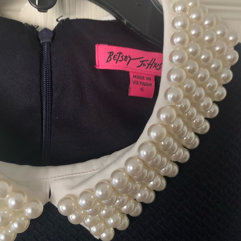 Navy blue with pearl detail dress